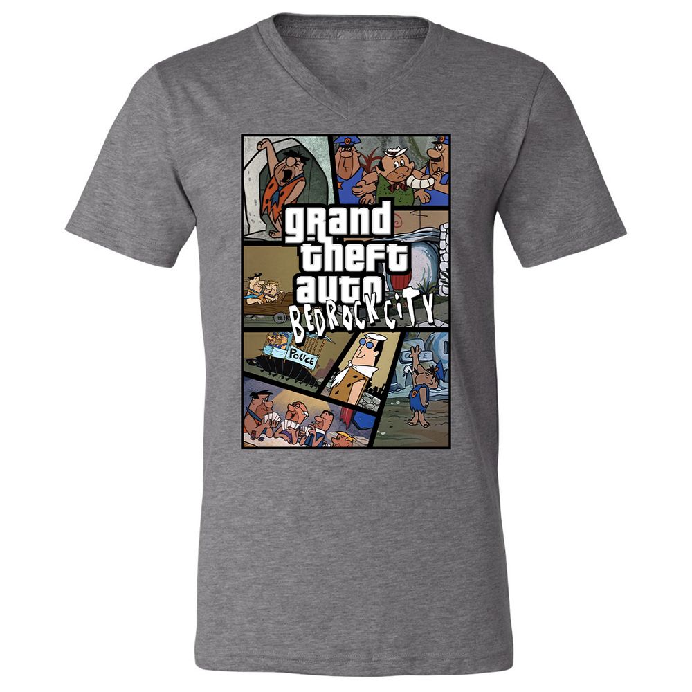 Unisex V-Neck T-Shirt - 7R8V4MEM - Deep Heather - 13