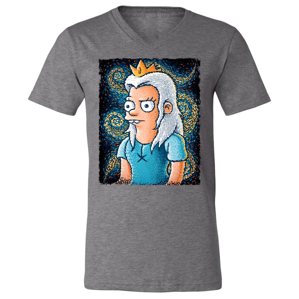 Unisex V-Neck T-Shirt - 9LHX6FQ6 - Deep Heather - 13