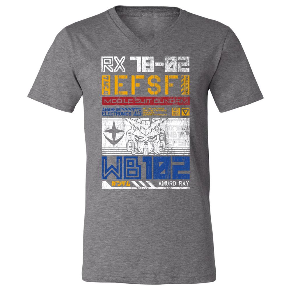 Unisex V-Neck T-Shirt - RG7XS5CD - Deep Heather - 13