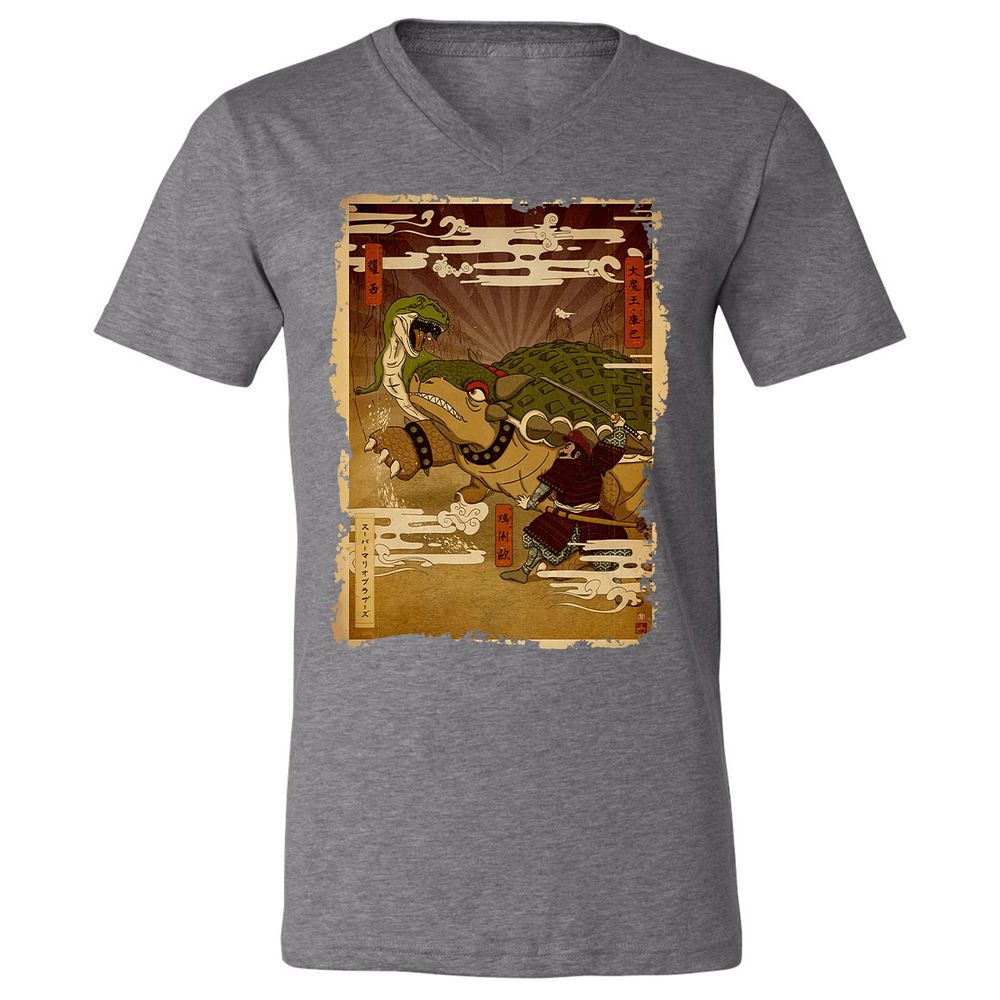 Unisex V-Neck T-Shirt - L7X3GNUC - Deep Heather - 13