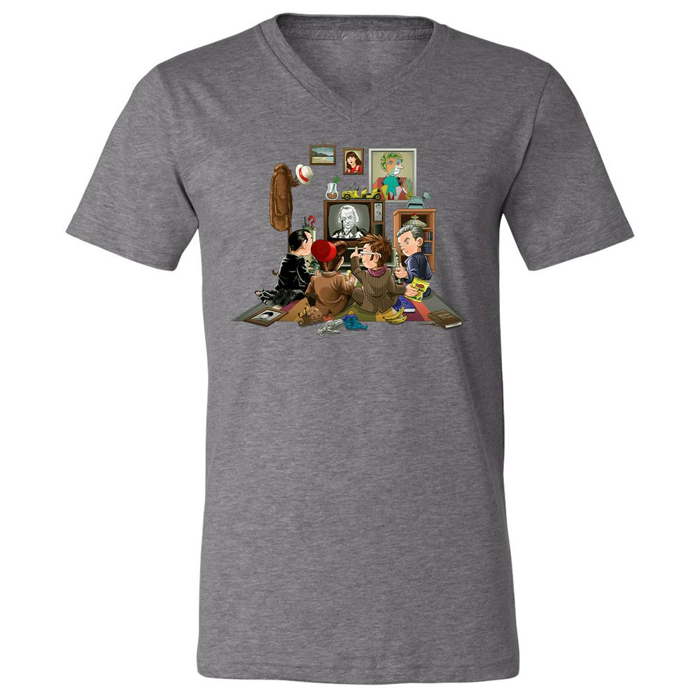Unisex V-Neck T-Shirt - XZ6L4SJY - Deep Heather - 13