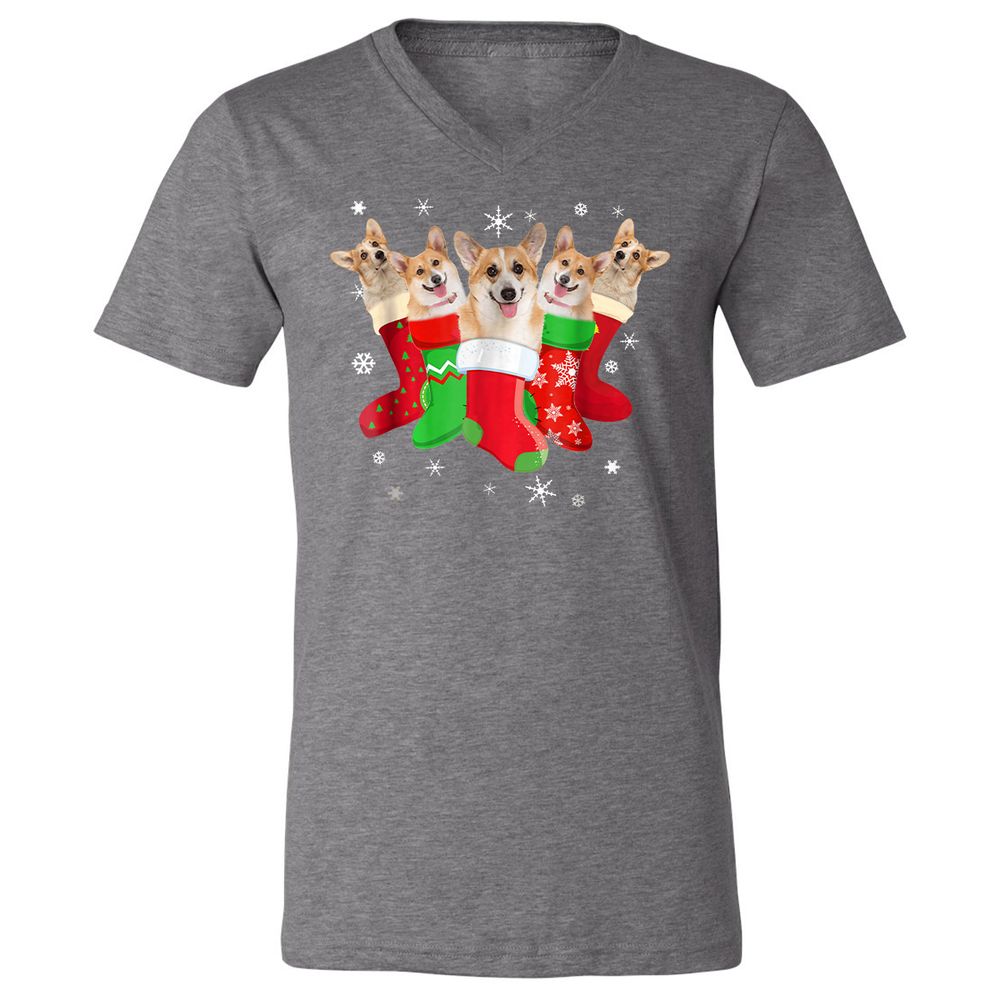 Unisex V-Neck T-Shirt - 5EV9MLPT - Deep Heather - 13