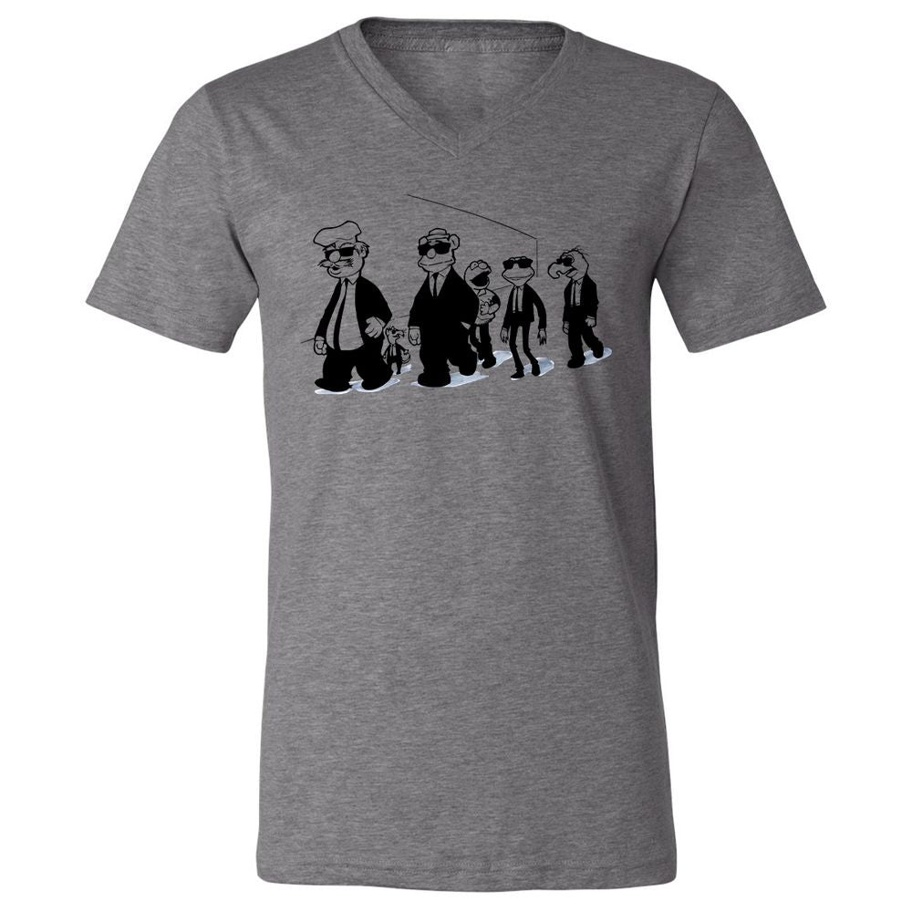 Unisex V-Neck T-Shirt - 8Q43LB3F - Deep Heather - 13