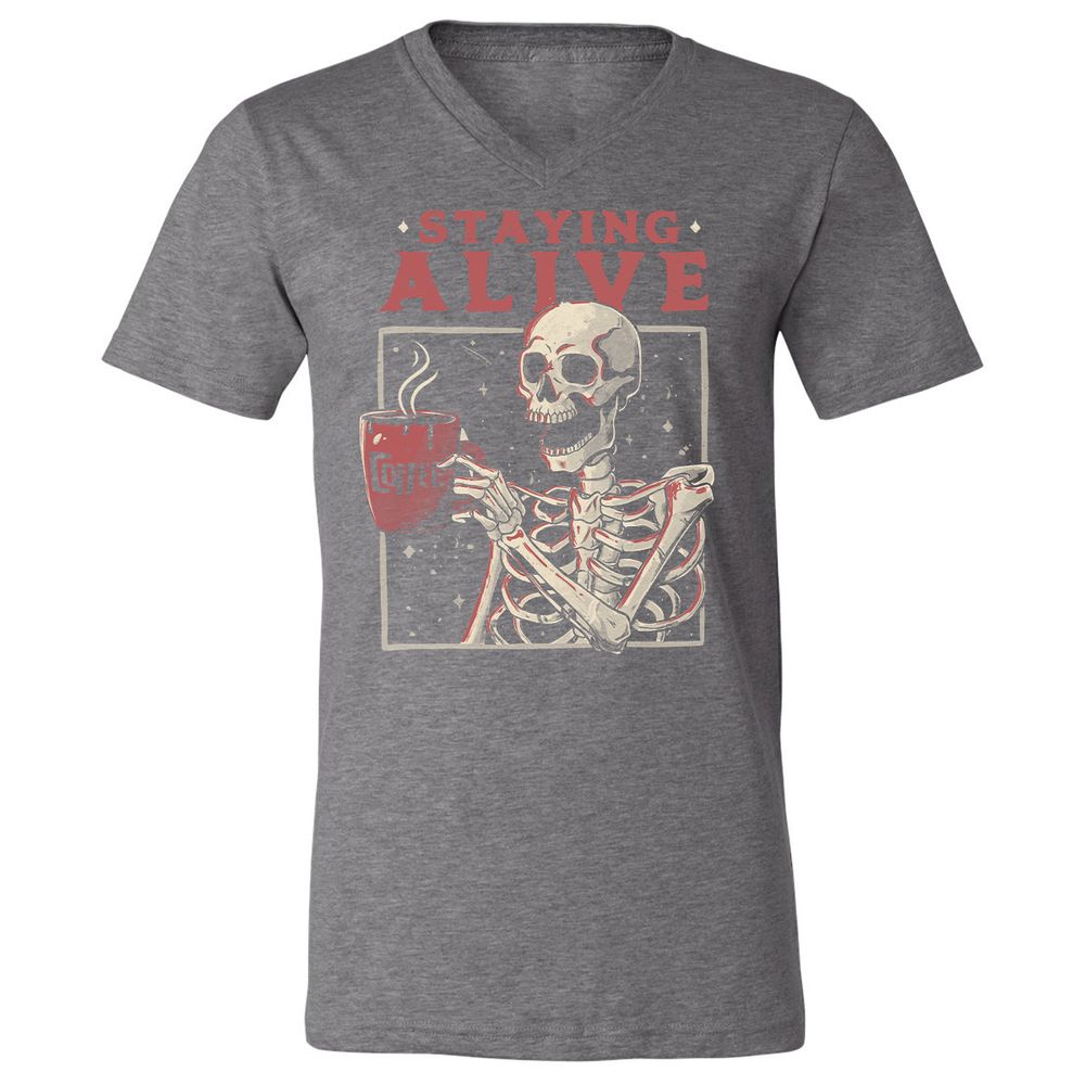 Unisex V-Neck T-Shirt - TX71E3UX - Deep Heather - 13