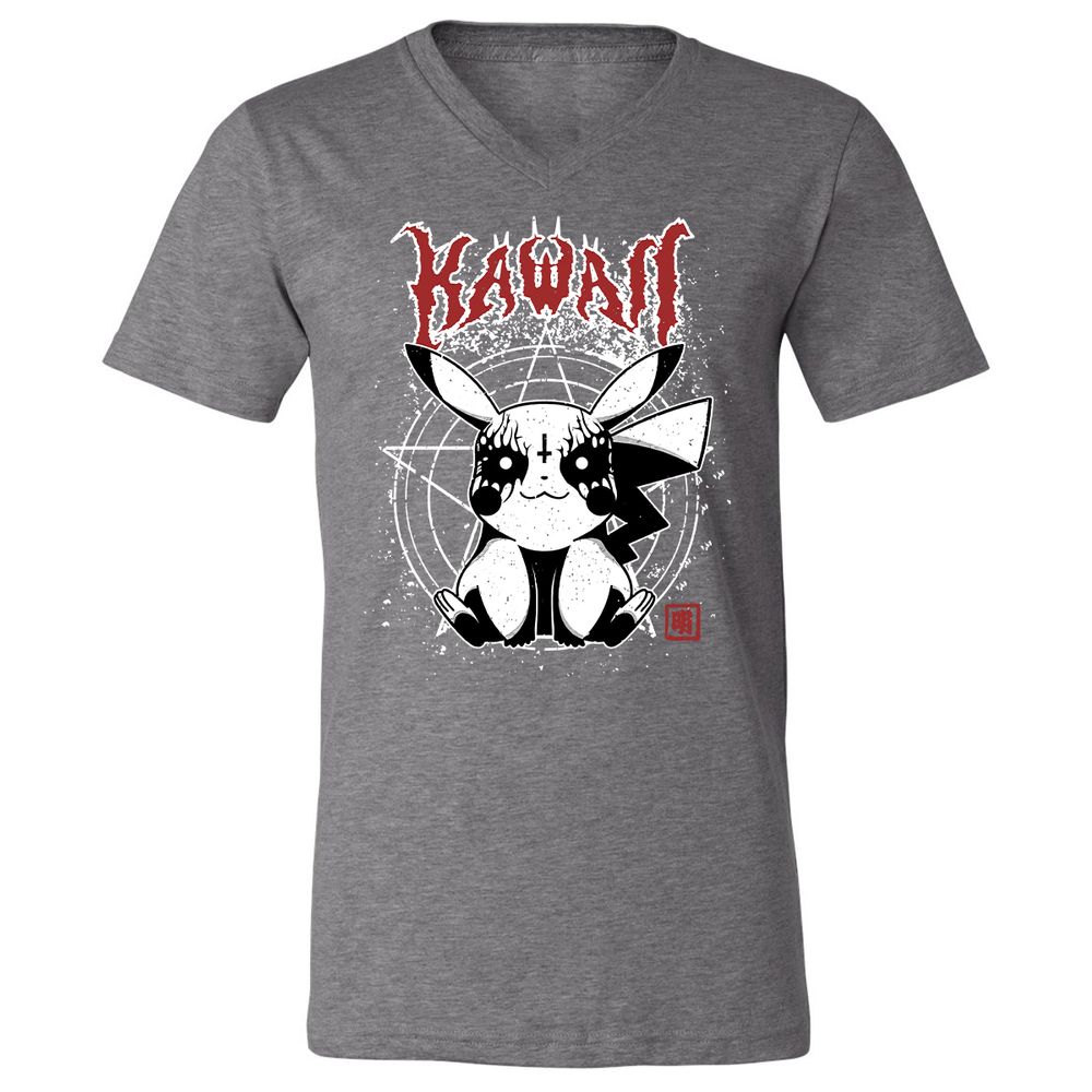 Unisex V-Neck T-Shirt - WXKSA4WF - Deep Heather - 13