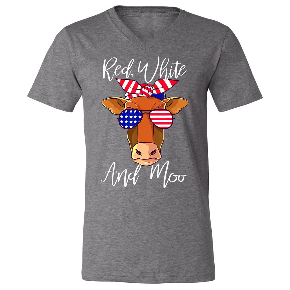 Unisex V-Neck T-Shirt - GTDQDD35 - Deep Heather - 13