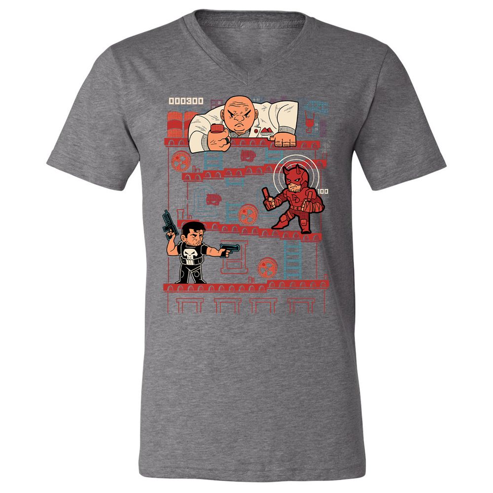 Unisex V-Neck T-Shirt - QRQEMEHK - Deep Heather - 13