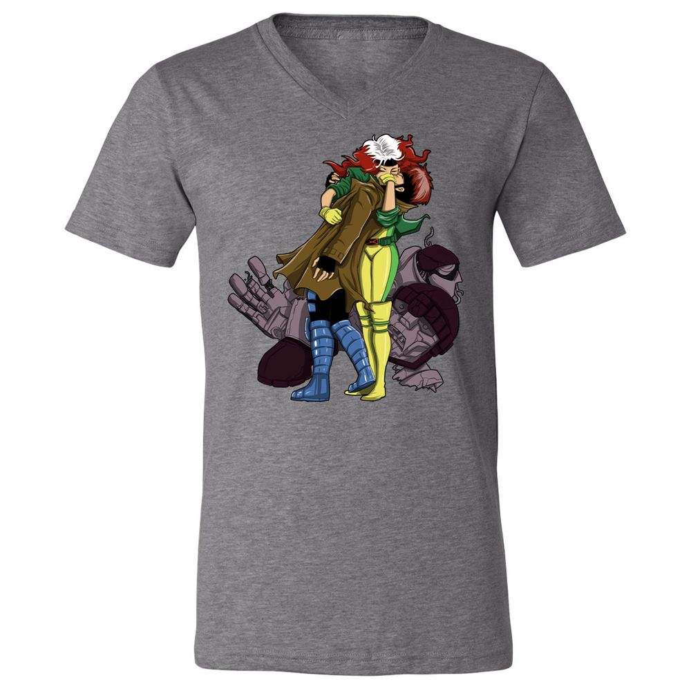 Unisex V-Neck T-Shirt - EYWFP9R9 - Deep Heather - 13