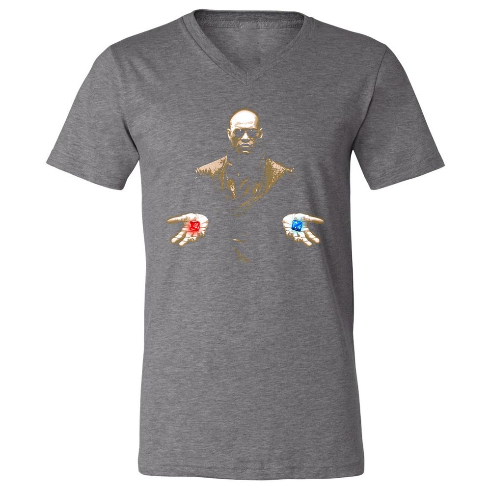 Unisex V-Neck T-Shirt - KVHFVMAC - Deep Heather - 13