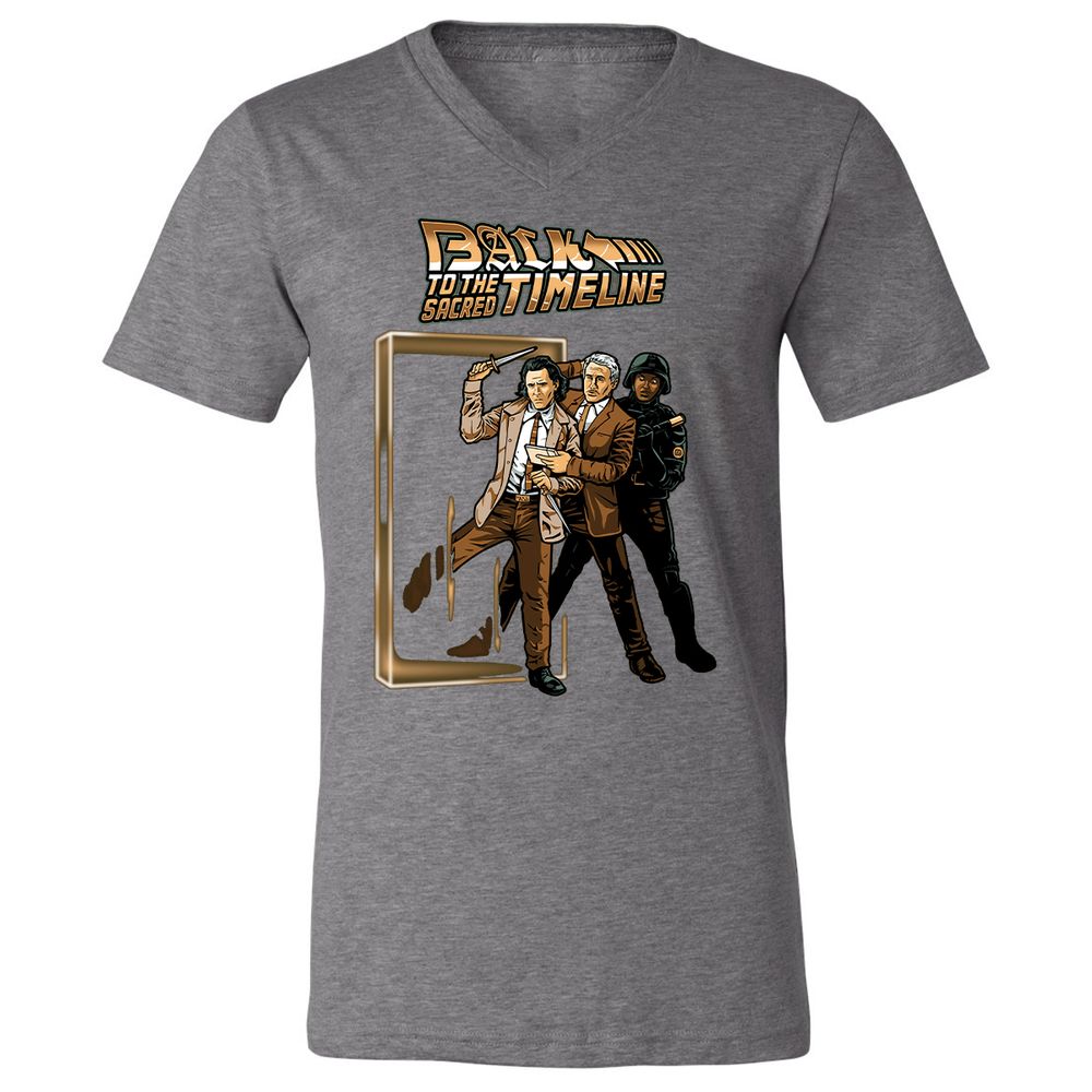 Unisex V-Neck T-Shirt - KJY83S2Q - Deep Heather - 13