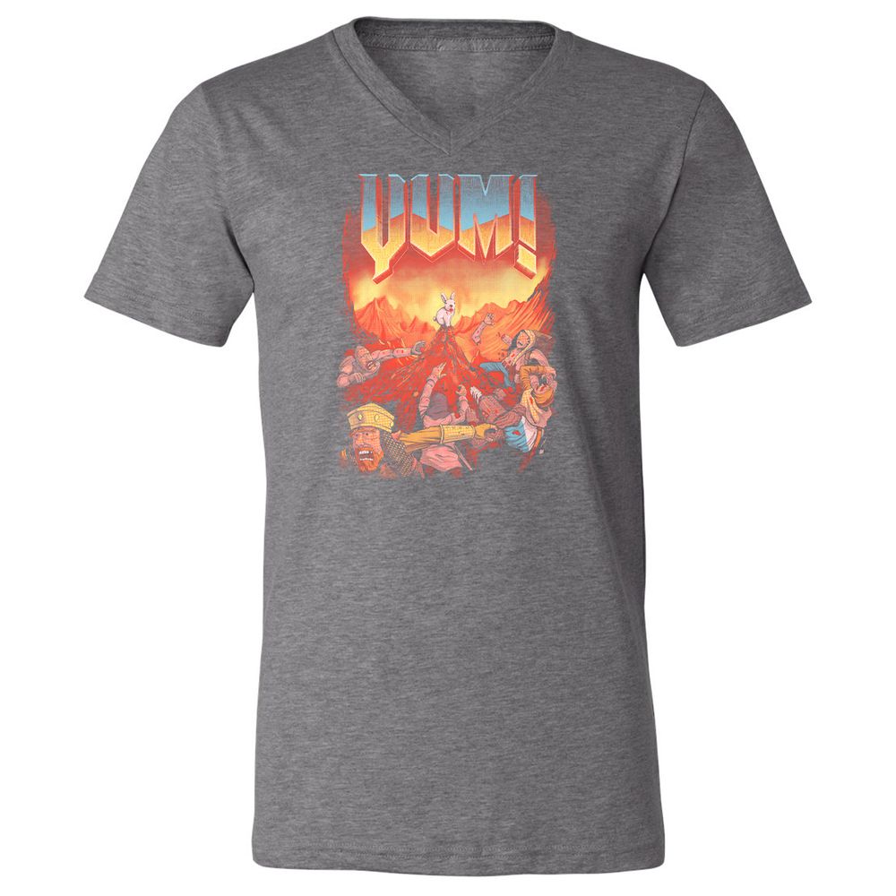 Unisex V-Neck T-Shirt - G9UGDK9P - Deep Heather - 13