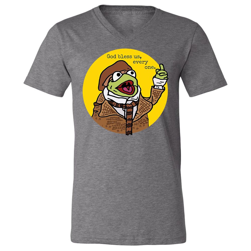 Unisex V-Neck T-Shirt - 6QR4X57F - Deep Heather - 13
