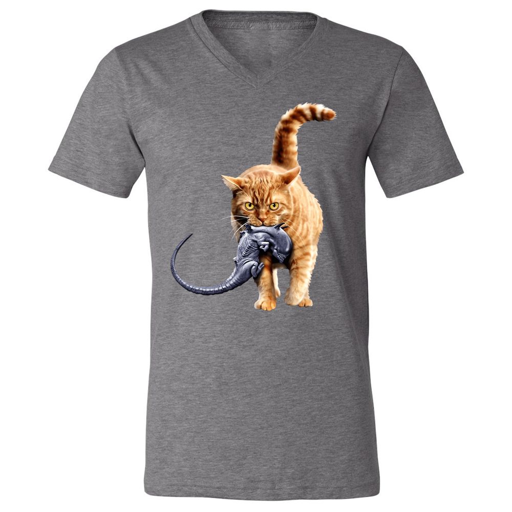 Unisex V-Neck T-Shirt - T1YKC78L - Deep Heather - 13