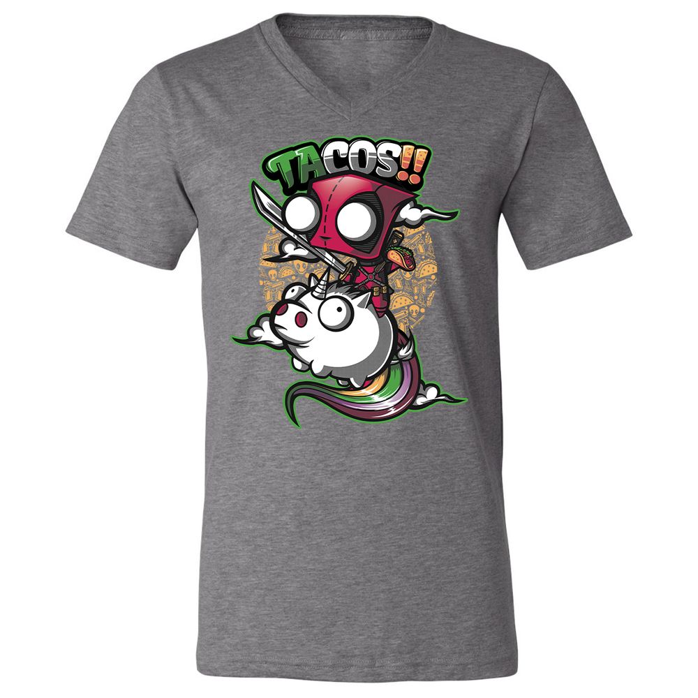 Unisex V-Neck T-Shirt - HBZCTNRH - Deep Heather - 13