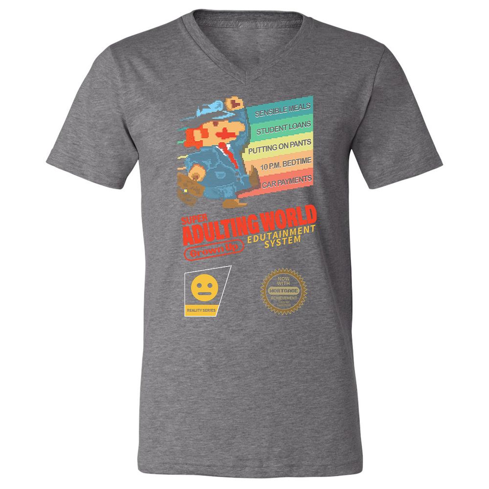 Unisex V-Neck T-Shirt - JHG95V9V - Deep Heather - 13
