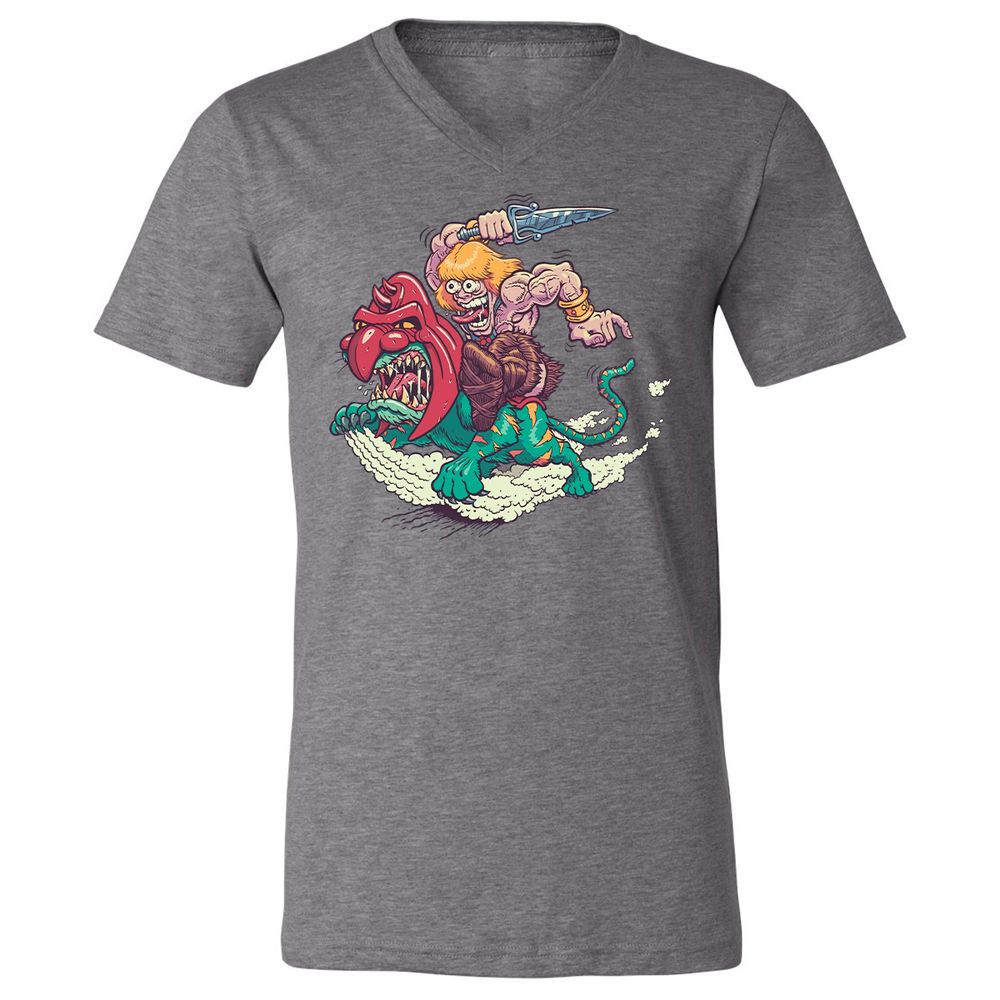 Unisex V-Neck T-Shirt - 7M9MGL9K - Deep Heather - 13