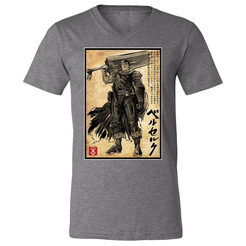 Unisex V-Neck T-Shirt - 6V9UDS5Q - Deep Heather - 13