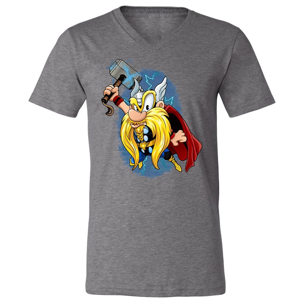 Unisex V-Neck T-Shirt - ZCFCHX2L - Deep Heather - 13