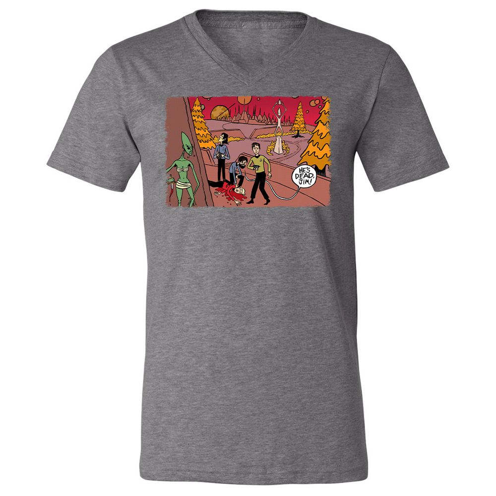 Unisex V-Neck T-Shirt - 6X8JSEMB - Deep Heather - 13