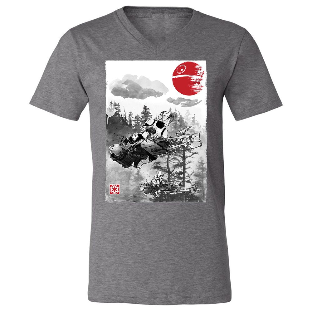 Unisex V-Neck T-Shirt - 8CV4PQEN - Deep Heather - 13