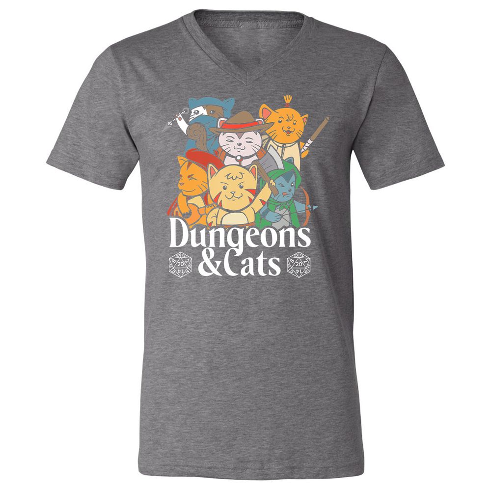 Unisex V-Neck T-Shirt - CUDMLNLW - Deep Heather - 13