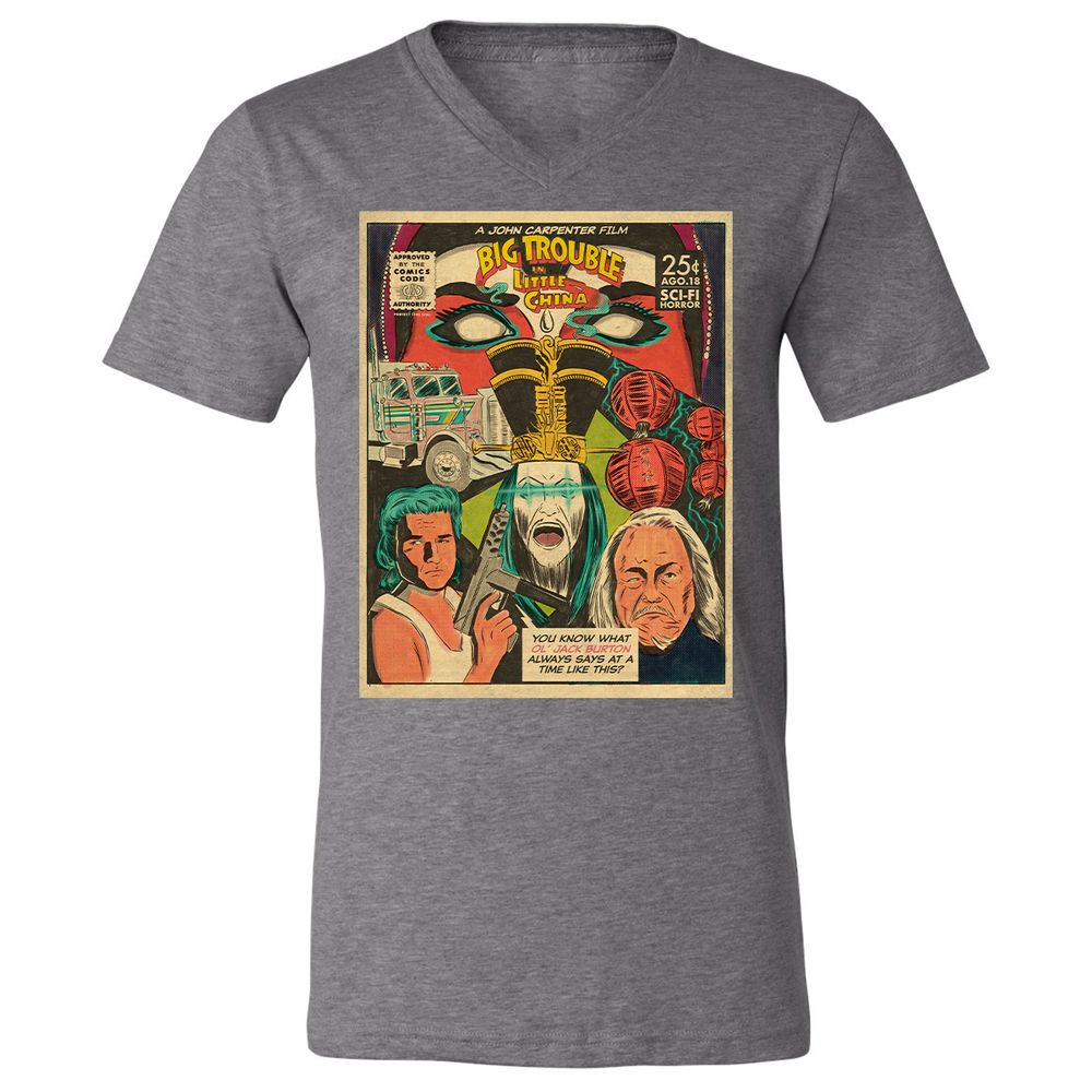 Unisex V-Neck T-Shirt - XYU8TWD1 - Deep Heather - 13