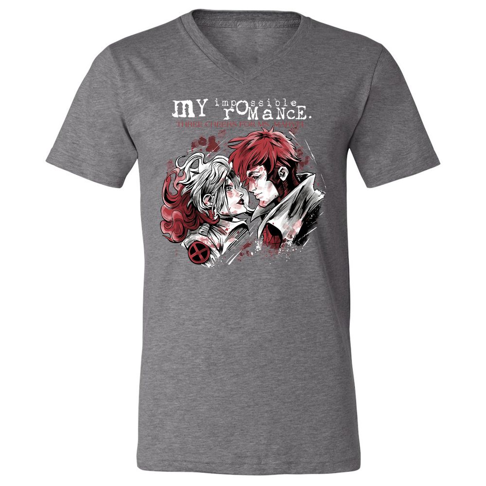 Unisex V-Neck T-Shirt - 8FUTW56Y - Deep Heather - 13