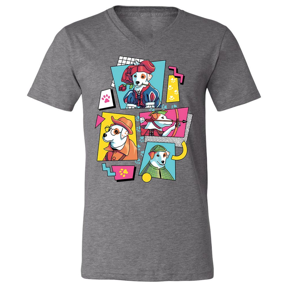 Unisex V-Neck T-Shirt - ERVZNU8R - Deep Heather - 13