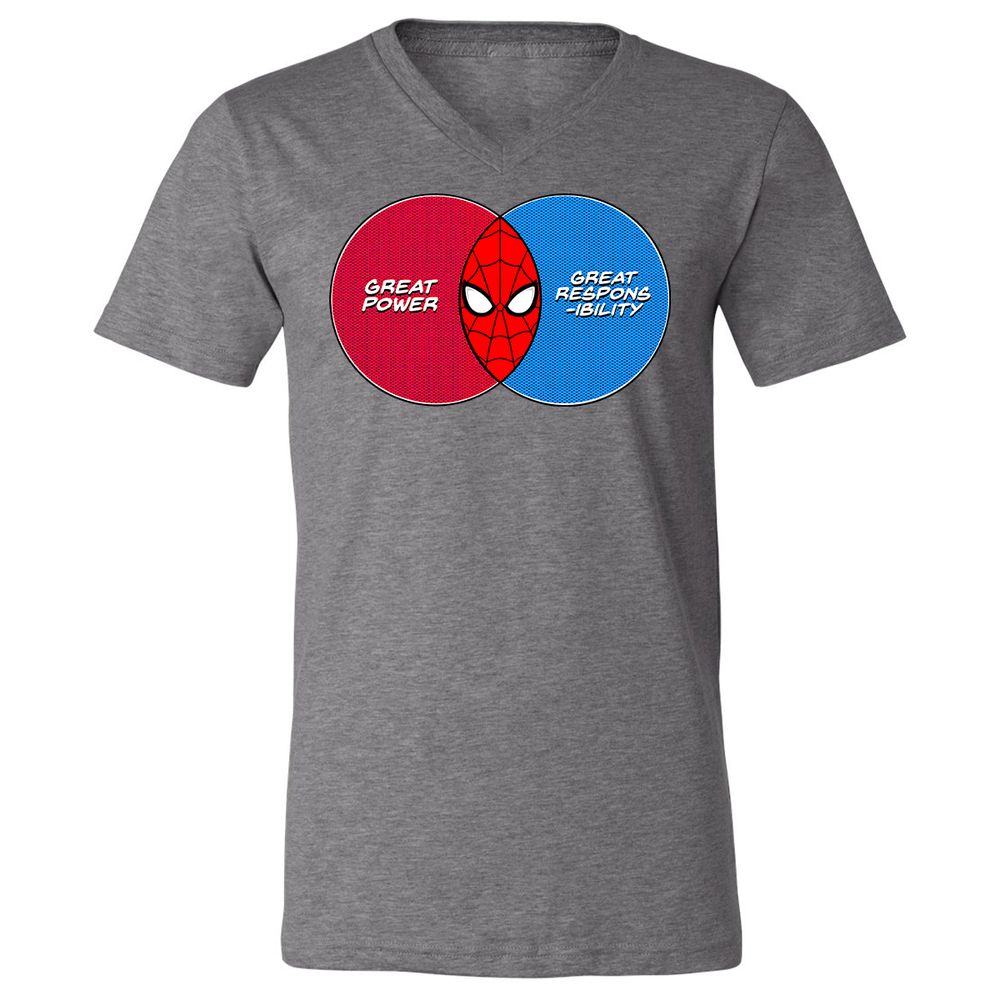 Unisex V-Neck T-Shirt - CLXW9Q4P - Deep Heather - 13