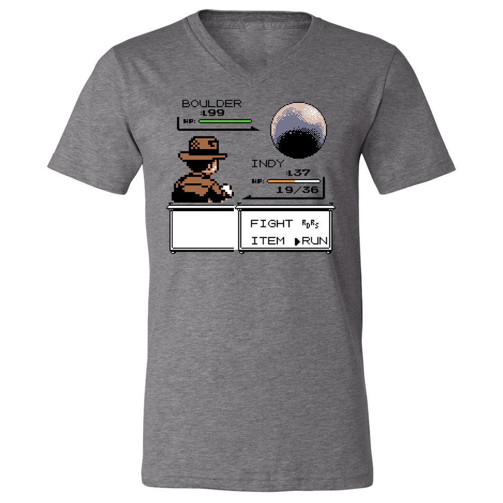 Unisex V-Neck T-Shirt - CX3CTK76 - Deep Heather - 13