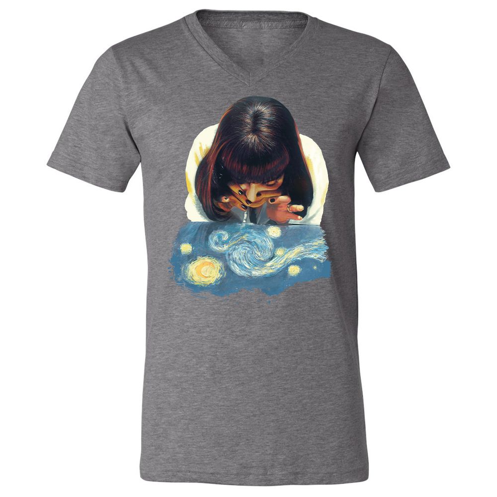 Unisex V-Neck T-Shirt - NCLHZQQT - Deep Heather - 13