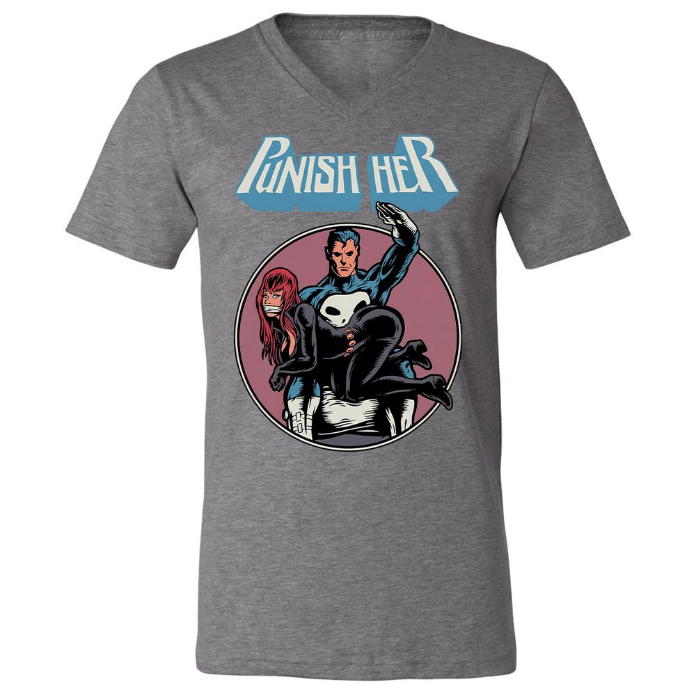 Unisex V-Neck T-Shirt - GLFDGG24 - Deep Heather - 13