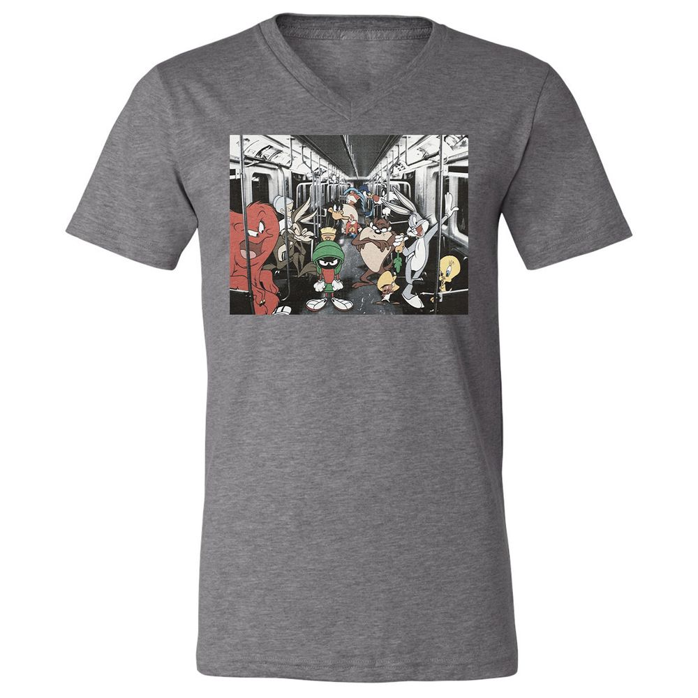 Unisex V-Neck T-Shirt - 2E9CCWFK - Deep Heather - 13