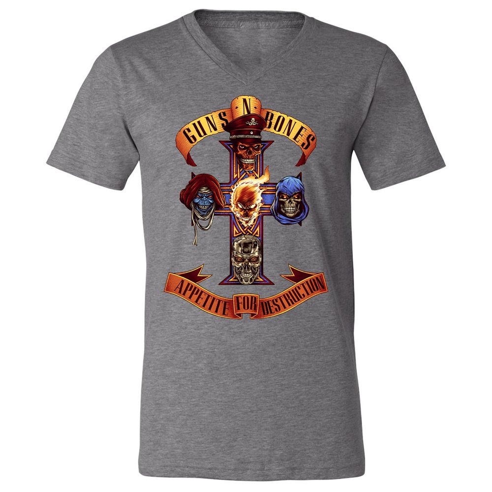 Unisex V-Neck T-Shirt - B4HSGPCG - Deep Heather - 13