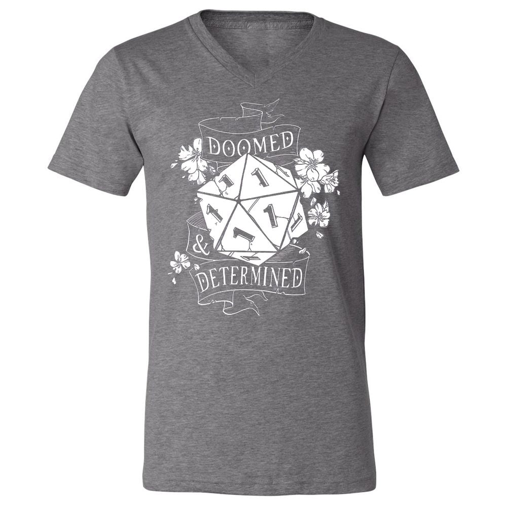 Unisex V-Neck T-Shirt - HQB9XJKM - Deep Heather - 13