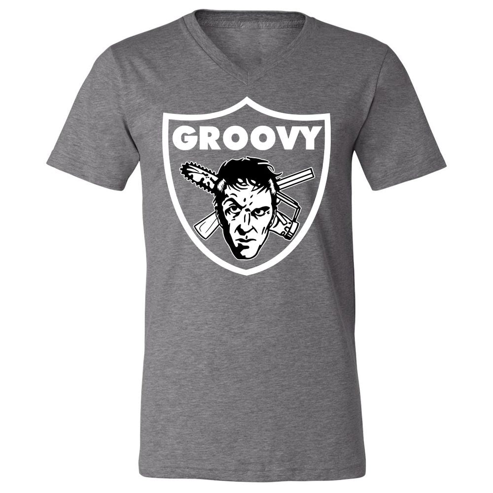 Unisex V-Neck T-Shirt - JSKTWD27 - Deep Heather - 13