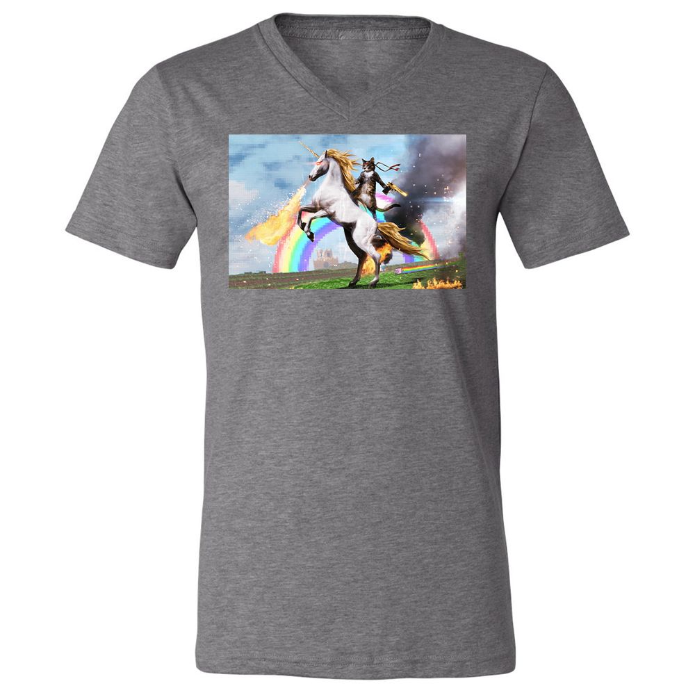 Unisex V-Neck T-Shirt - 2BRTMCS6 - Deep Heather - 13