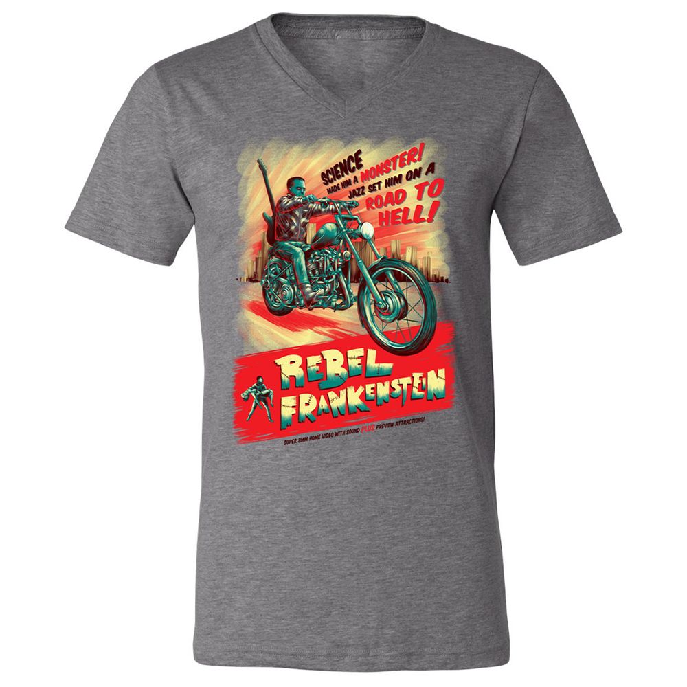 Unisex V-Neck T-Shirt - HRCUGJ5P - Deep Heather - 13