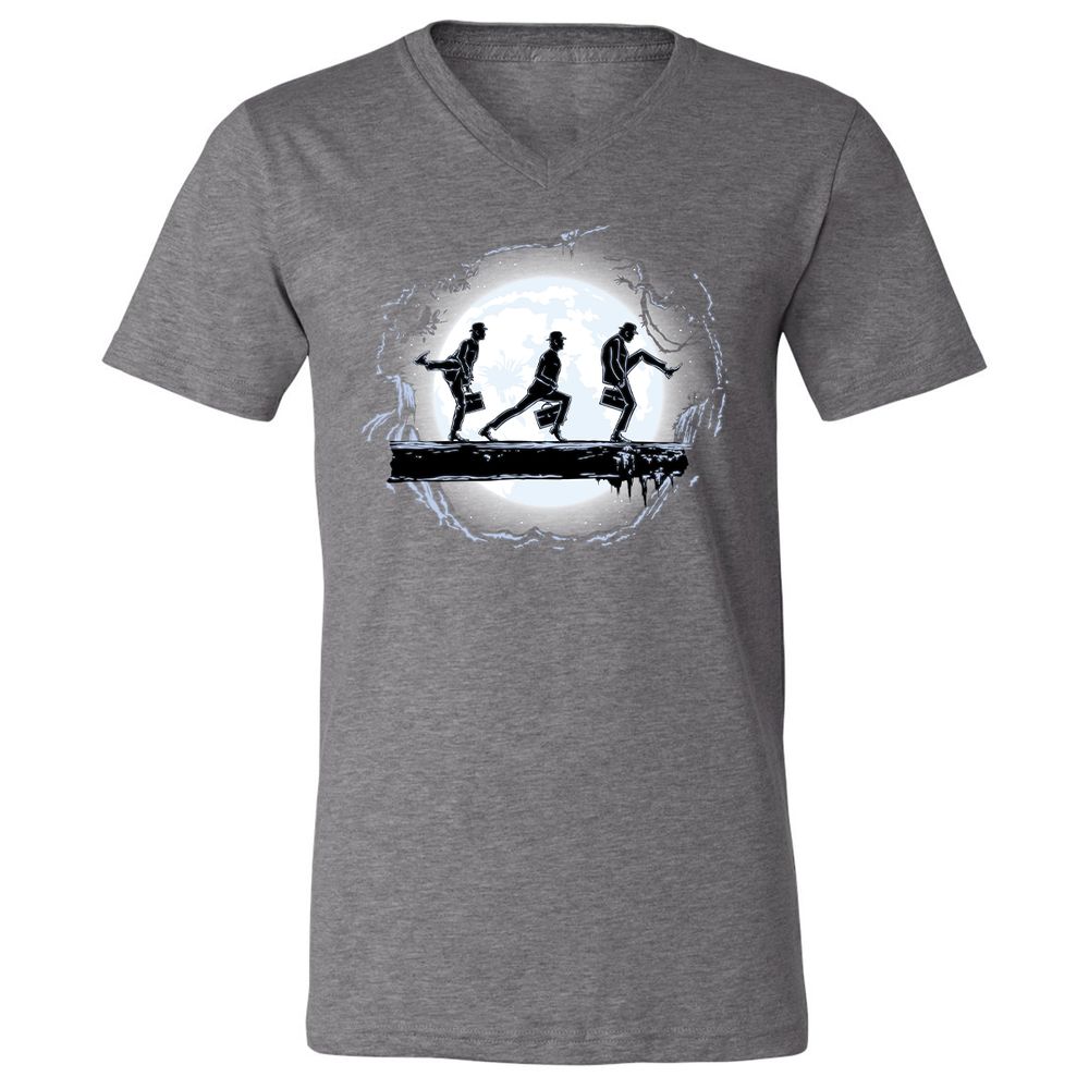 Unisex V-Neck T-Shirt - FXM7SQU2 - Deep Heather - 13