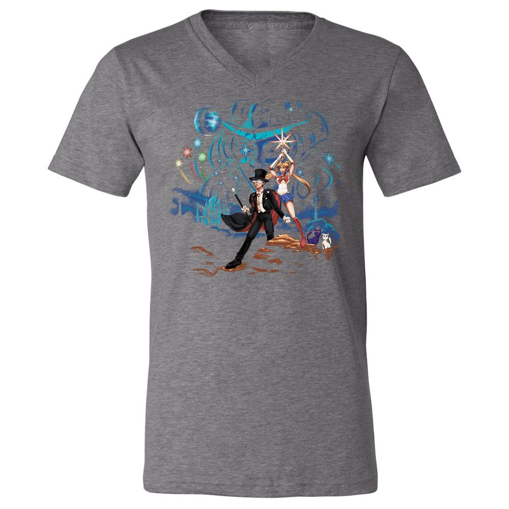 Unisex V-Neck T-Shirt - BMXNGF3E - Deep Heather - 13