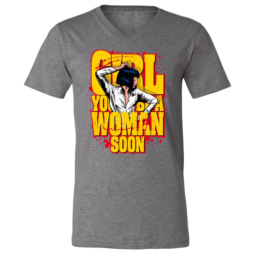 Unisex V-Neck T-Shirt - SUD4LK2M - Deep Heather - 13