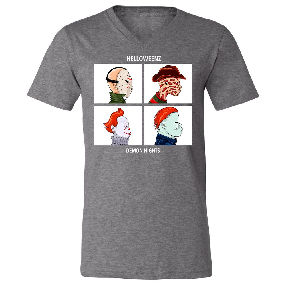 Unisex V-Neck T-Shirt - H1EBDSJJ - Deep Heather - 13