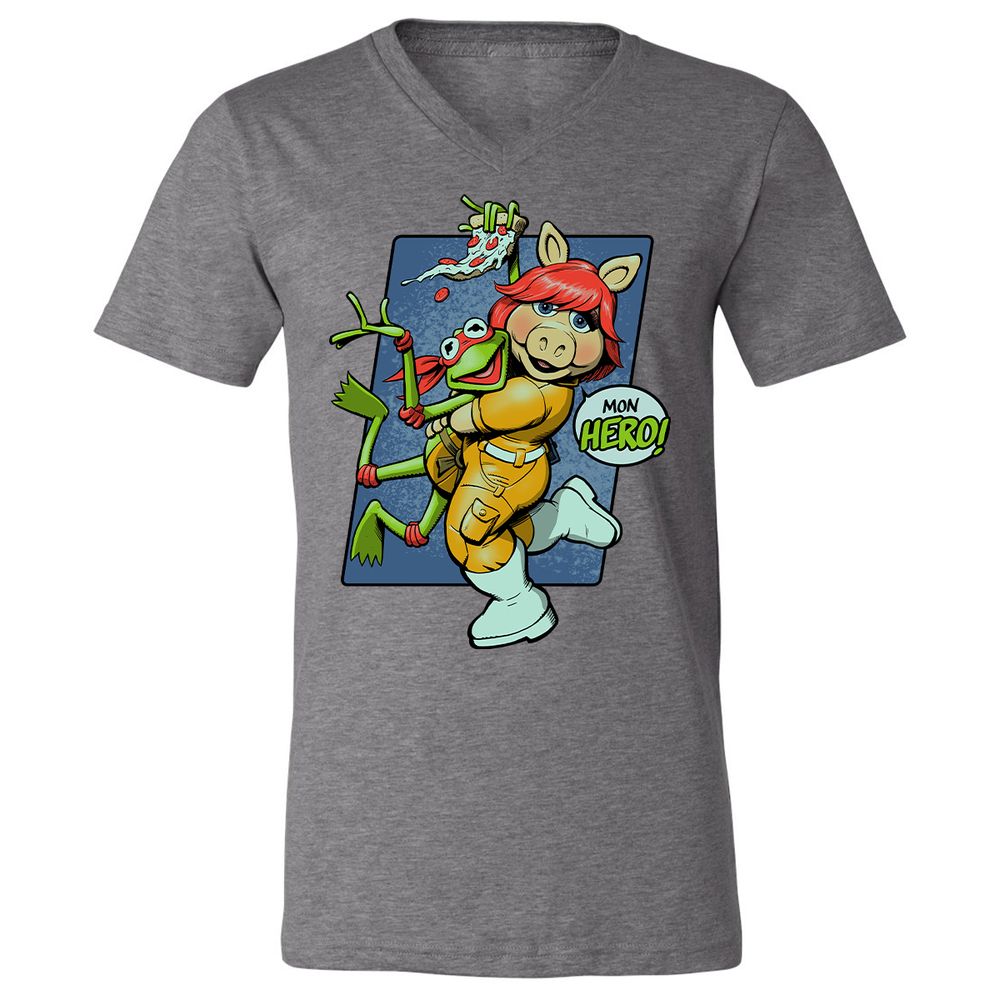 Unisex V-Neck T-Shirt - 2HK7NM37 - Deep Heather - 13