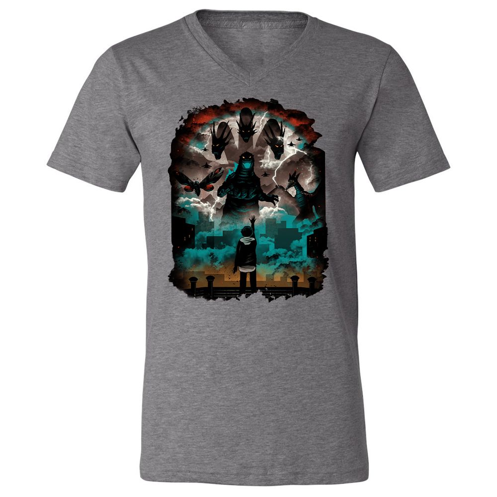Unisex V-Neck T-Shirt - EYG1DP3Z - Deep Heather - 13