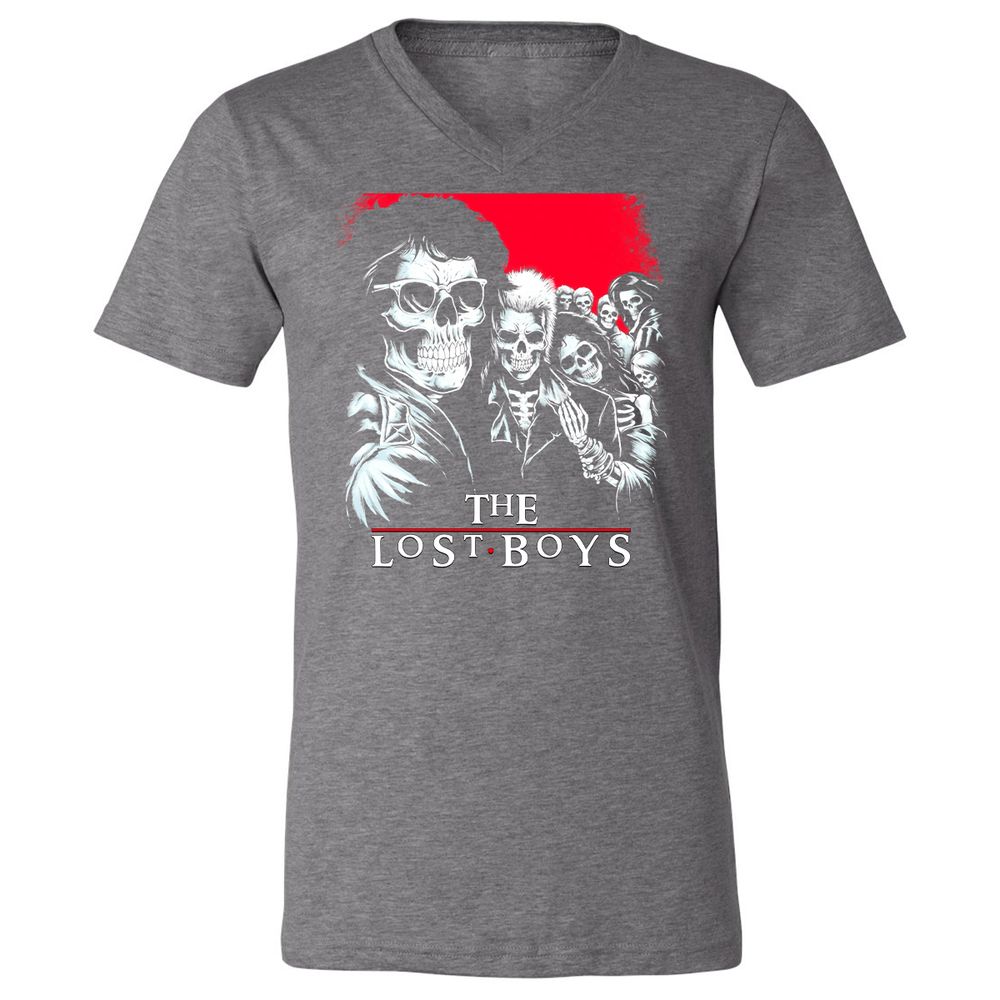 Unisex V-Neck T-Shirt - XEYEBQVQ - Deep Heather - 13
