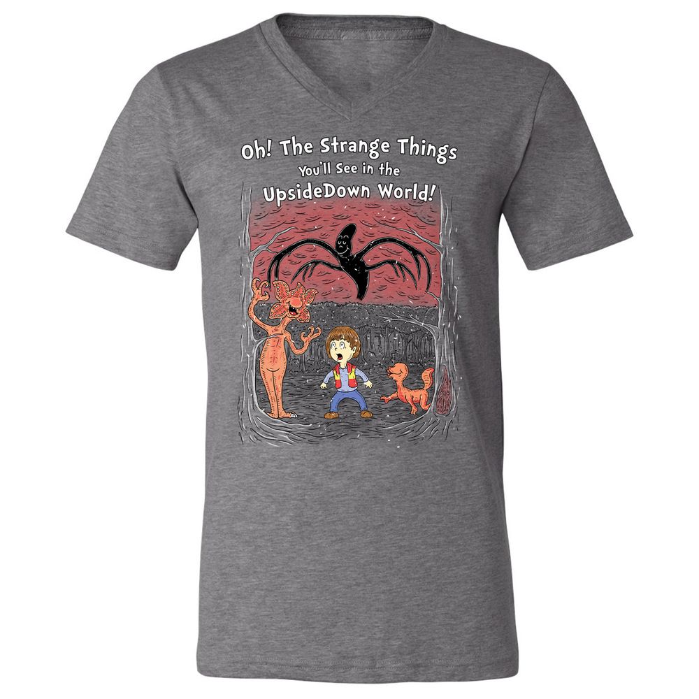 Unisex V-Neck T-Shirt - Q9M4EF8X - Deep Heather - 13
