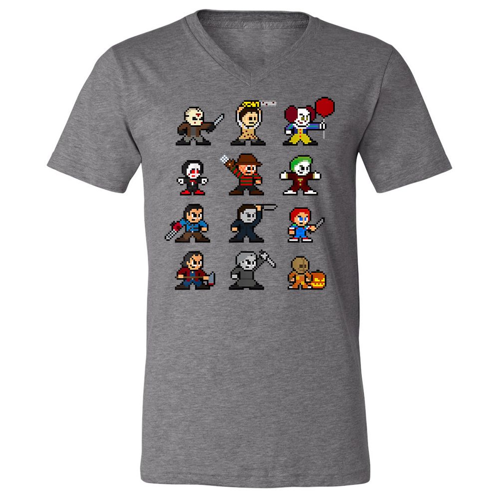 Unisex V-Neck T-Shirt - BH47GQV9 - Deep Heather - 13