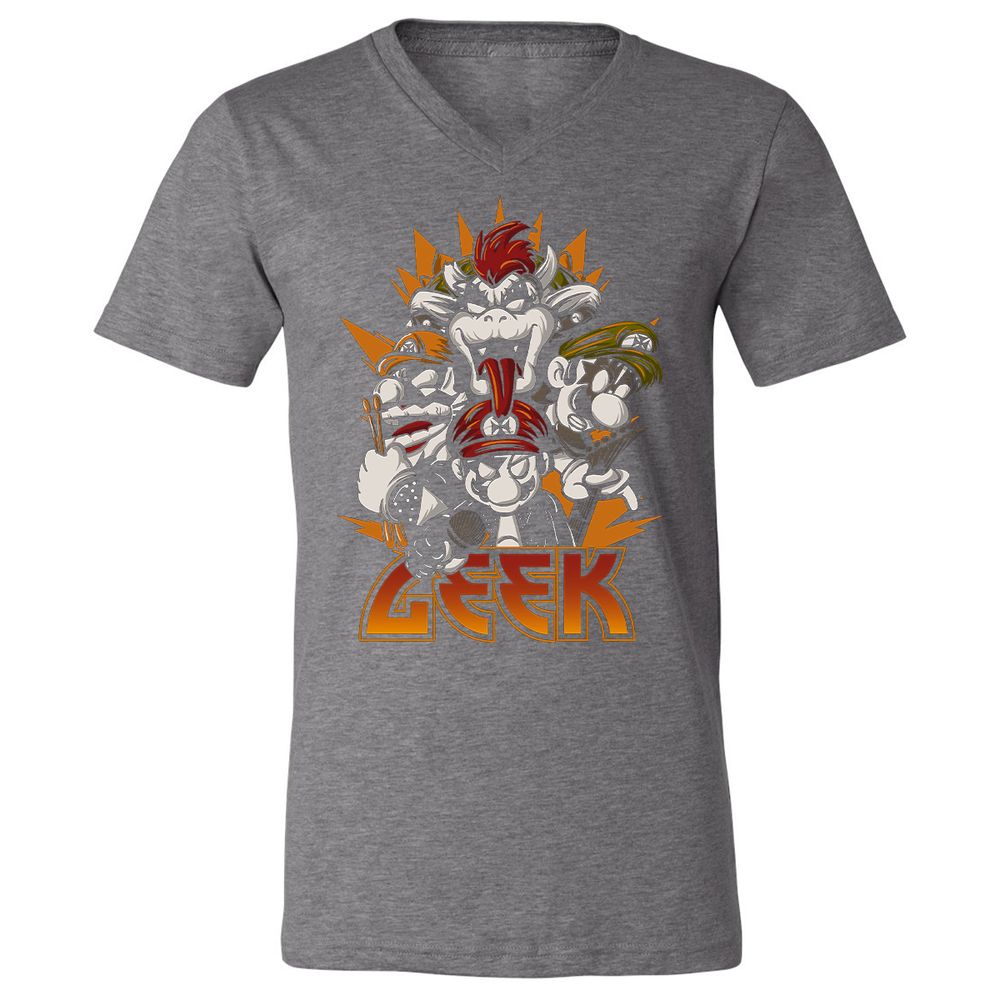 Unisex V-Neck T-Shirt - L9SLEL7E - Deep Heather - 13