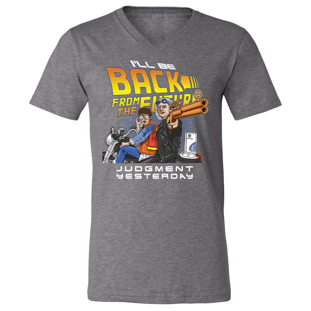 Unisex V-Neck T-Shirt - TUPHZ615 - Deep Heather - 13