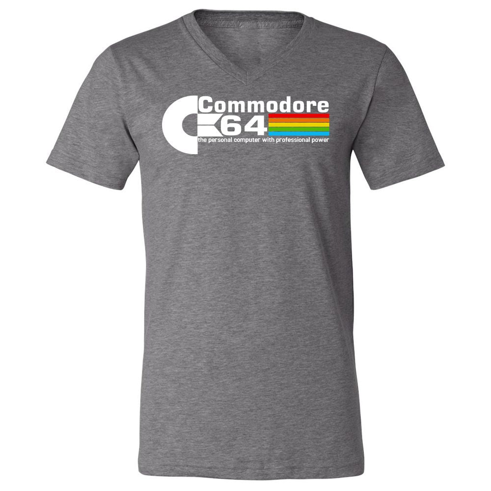 Unisex V-Neck T-Shirt - QE6GK54M - Deep Heather - 13
